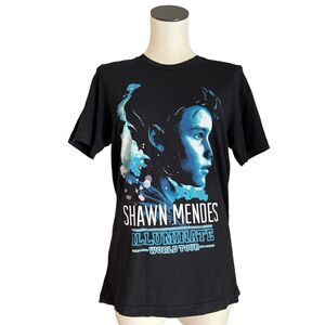 Shawn Mendes Shirt Size Medium Black Illuminate World Tour Concert Graphic 2017